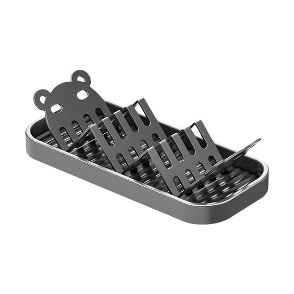 Modern W Shape Soap Holder Dish with Drain for Bathroom Countertop Organizing Sponges or Soaps Stand