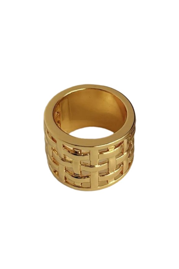 Modern Waffles Textured Rings Lightweight Gold/Silver Coated Wedding Everyday Wear Couple Anniversary Gift