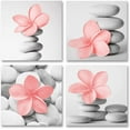 thumbnail image 1 of -Modern Wall Art Flowers and Pebble Stone Spa Pictures Canvas Art Grey Decor(Blush), 1 of 5
