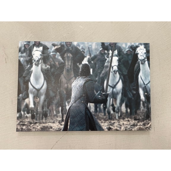 Modern Wall Art, Horse Art, Abstract Printed, Jon Snow Game of Thrones, Jon Snow Wall Decor, Famous Art, Game of Thrones Canvas, Canvas Wall Decor - 3P-Gallery Wrapped
