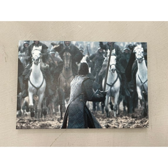 Modern Wall Art, Horse Art, Abstract Printed, Jon Snow Game of Thrones, Jon Snow Wall Decor, Famous Art, Game of Thrones Canvas, Canvas Wall Decor - White Framed