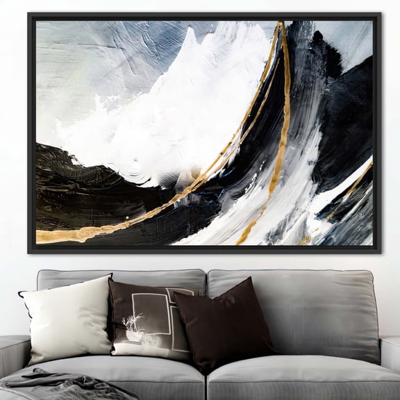 Modern Wall Art, Trendy Canvas, Black And Gold Art Canvas, Black And Gold Painting, Marble Printed, Alcohol Ink Art Canvas, Canvas Wall Decor - Gallery Wrapped