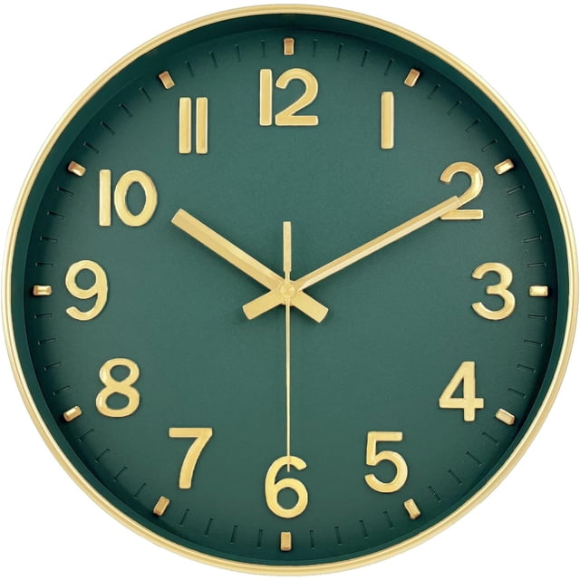 Modern Wall Clock, 10 Inch Digital Wall Clocks Battery Operated, Round ...