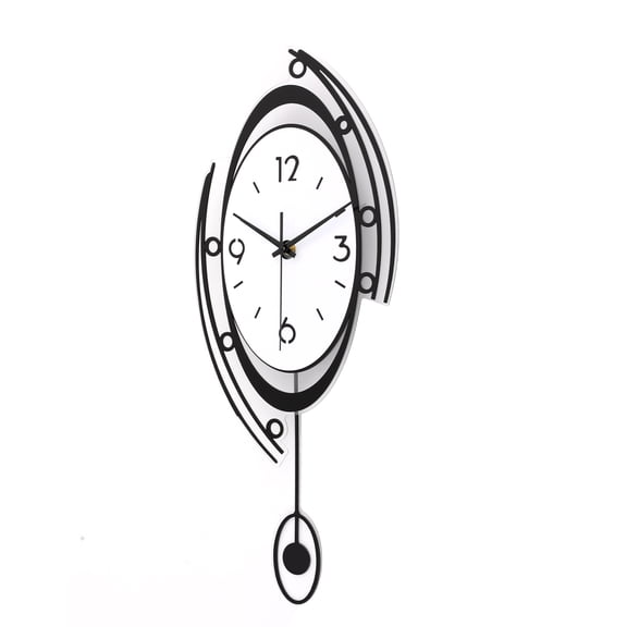 Modern Wall Clock 9.8x23 Inch Large Silent Non-Ticking Quartz Battery Operated - Unique Long Rectangular Shape Metal & Acrylic Decorative Clock for Living Room Bedroom Office Kitchen