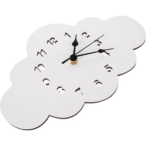 FUEENIRVA Modern Clock Wooden Cloud Shape Silent Timekeeping for Living Room 1Pack