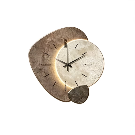 Modern Wall Clock with LED Light – Stylish Quartz Analog & Digital Design, Silent Non-Ticking, Durable Wood Frame for Living Room, Dining, Office & Decor