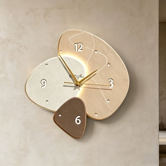Modern Wall Clock for Living Room Decor Silent Non-Ticking Quartz Clock Battery Operated Hanging Wood Frame Analog Watch for Bedroom Kitchen Office Home