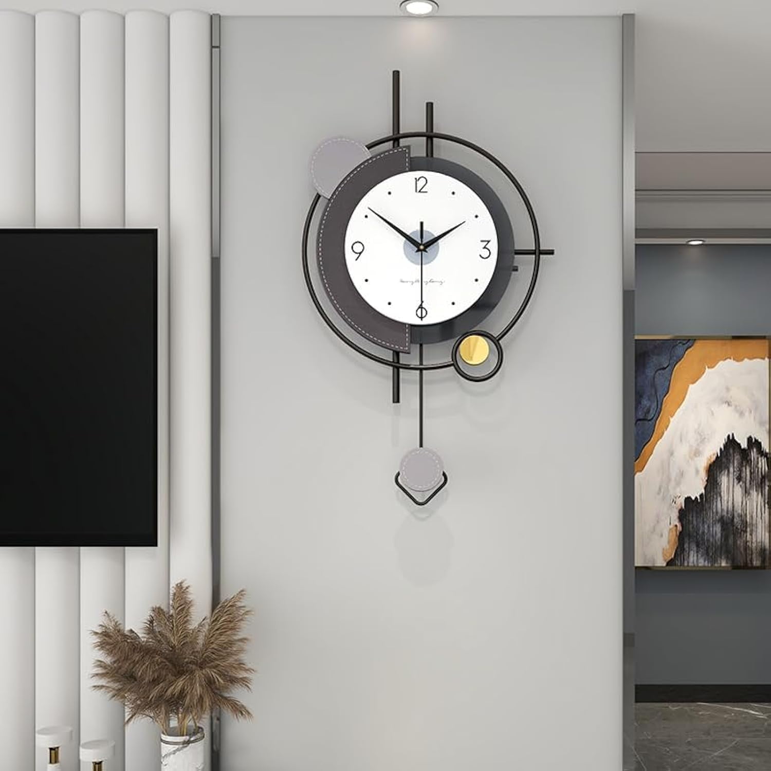 Modern Wall Clocks for Living Room Decor Large Pendulum Wall Clock ...