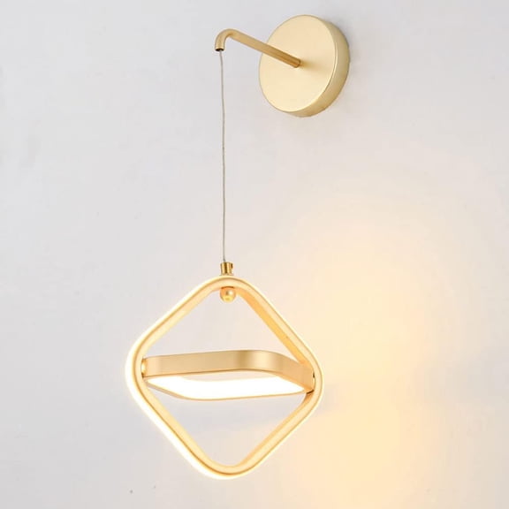 Modern Wall Light Gold Metal Sconce Geometric Wall Mounted Lamp LED Wall Lighting Fixture, Simple Wall Lamps Indoor Wall Wash Lights for Living Room Bedroom Decoration
