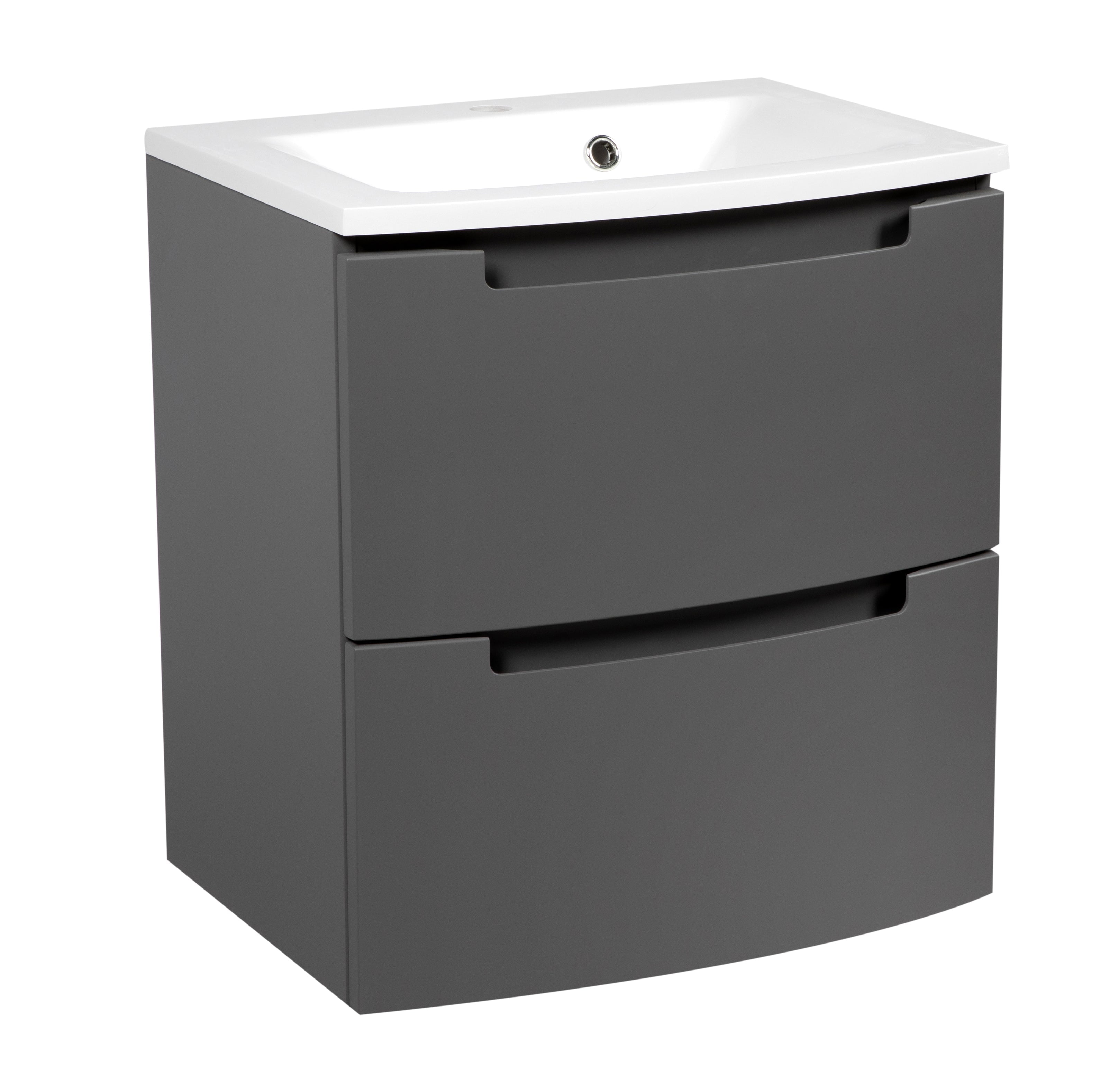 Modern WallMount Bathroom Vanity with Washbasin Delux Gray Matte