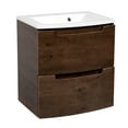 thumbnail image 1 of Modern Wall-Mount Bathroom Vanity with Washbasin | Delux Rosewood Collection | Non-Toxic Fire-Resistant MDF-56" (28+28)-Omega Collection 40", 1 of 1