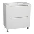 thumbnail image 1 of Modern Wall-Mount Bathroom Vanity with Washbasin | Delux White HighGloss Collection | Non-Toxic Fire-Resistant MDF-40+12L-Omega Collection R-line 24", 1 of 1