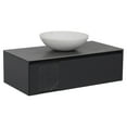 thumbnail image 1 of Modern Wall-Mount Bathroom Vanity with Washbasin | Manhattan Concrete Collection | Non-Toxic Fire-Resistant MDF-14W+40+14B-Diamond Collection 32", 1 of 2