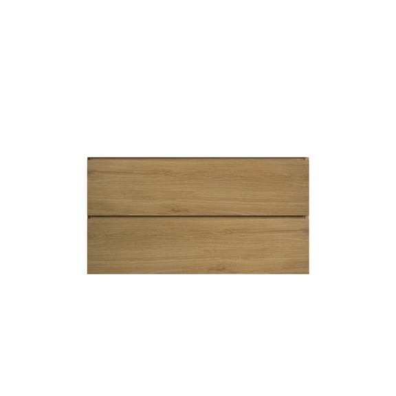 Modern Wall Mount Cabinet - Natural Oak Color, Two Drawers For Bathroom Organization Oak, Drawers, And Functional Unit