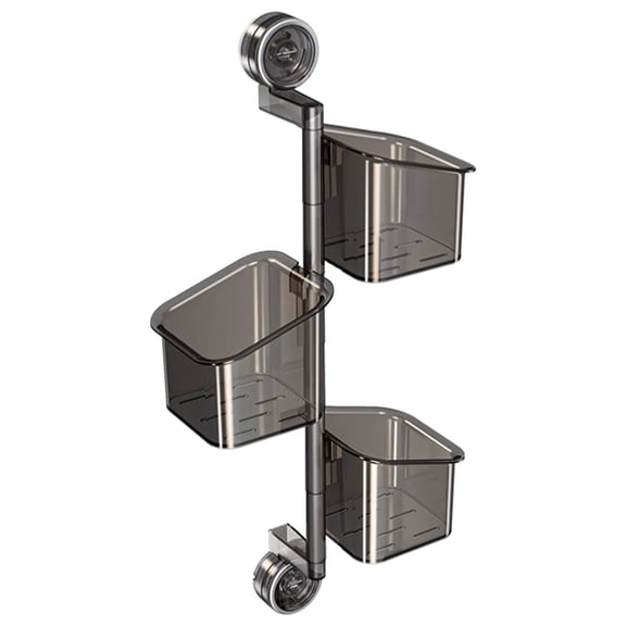 Modern Wall Mount Kitchen Storage Rack With Suction Cup Technology Durable Plastic Construction Space Efficient Design For Cooking Utensils Accessories