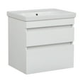 thumbnail image 1 of Modern Wall-Mounted Bathroom Vanity with Washbasin | Niagara White High Gloss Collection | Non-Toxic Fire-Resistant MDF-80" (40+40)-Omega Collection R-line 32", 1 of 1