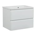 thumbnail image 1 of Modern Wall-Mounted Bathroom Vanity with Washbasin | Comfort White High Gloss Collection | Non-Toxic Fire-Resistant MDF-28"-Diamond Collection 40", 1 of 5