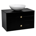 thumbnail image 1 of Modern Wall-Mounted Bathroom Vanity with Washbasin | Dune Black Matte Collection | Non-Toxic Fire-Resistant MDF-32"-Diamond Collection 24", 1 of 4