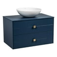 thumbnail image 1 of Modern Wall-Mounted Bathroom Vanity with Washbasin | Dune Blue Matte Collection | Non-Toxic Fire-Resistant MDF-24"-Omega Collection 32", 1 of 5