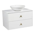 thumbnail image 1 of Modern Wall-Mounted Bathroom Vanity with Washbasin | Dune White Matte Collection | Non-Toxic Fire-Resistant MDF-32"-No Mirror, 1 of 5