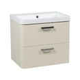 thumbnail image 1 of Modern Wall-Mounted Bathroom Vanity with Washbasin | Fiona Beige Matte Collection | Non-Toxic Fire-Resistant MDF-24"-No Mirror, 1 of 4