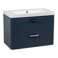 thumbnail image 1 of Modern Wall-Mounted Bathroom Vanity with Washbasin | Fiona Blue Matte Collection | Non-Toxic Fire-Resistant MDF-30"-No Mirror, 1 of 5