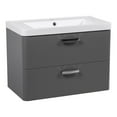 thumbnail image 1 of Modern Wall-Mounted Bathroom Vanity with Washbasin | Fiona Gray Matte Collection | Non-Toxic Fire-Resistant MDF-30"-Simple Collection 24", 1 of 5