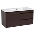 thumbnail image 1 of Modern Wall-Mounted Bathroom Vanity with Washbasin | Judi Brown Matte Collection | Non-Toxic Fire-Resistant MDF-40"-Omega Collection R-line 24", 1 of 4