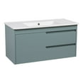 thumbnail image 1 of Modern Wall-Mounted Bathroom Vanity with Washbasin | Judi Light Green Matte Collection | Non-Toxic Fire-Resistant MDF-40"-Diamond Collection 40", 1 of 5