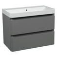 thumbnail image 1 of Modern Wall-Mounted Bathroom Vanity with Washbasin | Luxury Gray Matte Collection | Non-Toxic Fire-Resistant MDF-30"-Omega Collection R-line 24", 1 of 2