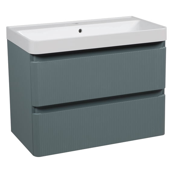Modern Wall-Mounted Bathroom Vanity with Washbasin | Luxury Green Matte Collection | Non-Toxic Fire-Resistant MDF-36"-Diamond Collection 32"