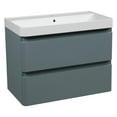 thumbnail image 1 of Modern Wall-Mounted Bathroom Vanity with Washbasin | Luxury Green Matte Collection | Non-Toxic Fire-Resistant MDF-36"-Simple Collection 40", 1 of 1