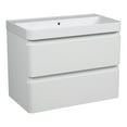 thumbnail image 1 of Modern Wall-Mounted Bathroom Vanity with Washbasin | Luxury White Matte Collection | Non-Toxic Fire-Resistant MDF-30"-Omega Collection R-line 32", 1 of 1