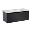 thumbnail image 1 of Modern Wall-Mounted Bathroom Vanity with Washbasin | Magic Antracit Gloss Collection | Non-Toxic Fire-Resistant MDF-40"-Simple Collection 40", 1 of 4