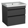 thumbnail image 1 of Modern Wall-Mounted Bathroom Vanity with Washbasin | Niagara Gray Matte Collection | Non-Toxic Fire-Resistant MDF-24"-Omega Collection 24", 1 of 1