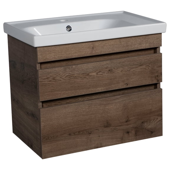 Modern Wall-Mounted Bathroom Vanity with Washbasin | Niagara Rosewood Collection | Non-Toxic Fire-Resistant MDF-24"-Diamond Collection 40"