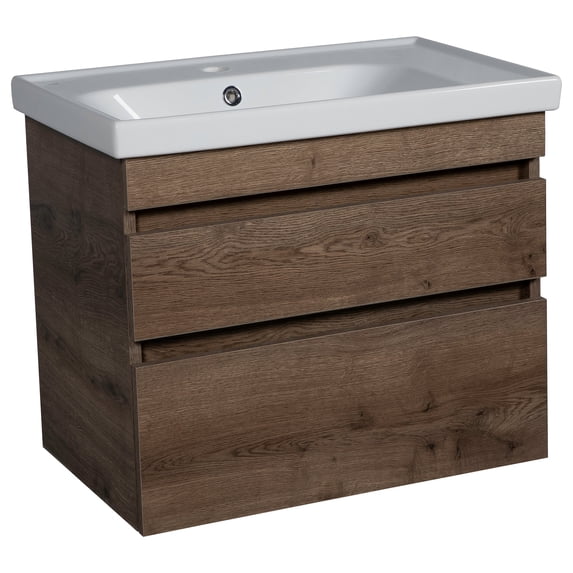 Modern Wall-Mounted Bathroom Vanity with Washbasin | Niagara Rosewood Collection | Non-Toxic Fire-Resistant MDF-64" (32+32)-Diamond Collection 40"