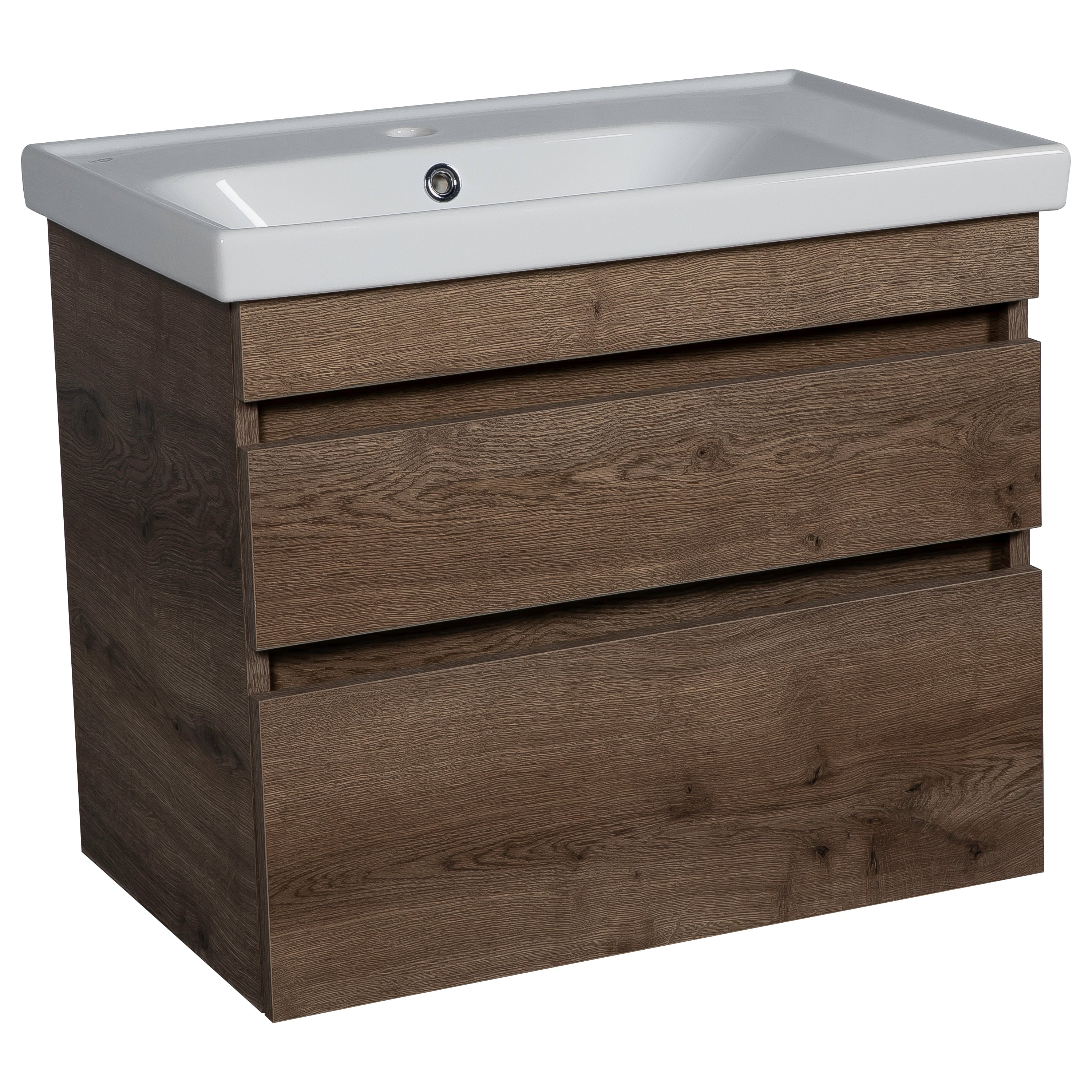 Niagara Rosewood 64" Wall-Mounted Double Bathroom Vanity with Ceramic Top