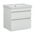 thumbnail image 1 of Modern Wall-Mounted Bathroom Vanity with Washbasin | Niagara White High Gloss Collection | Non-Toxic Fire-Resistant MDF-24"-Diamond Collection 40", 1 of 2