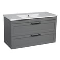 thumbnail image 1 of Modern Wall-Mounted Bathroom Vanity with Washbasin | Palm Beach Gray Matte Collection | Non-Toxic Fire-Resistant MDF-26"-Simple Collection 40", 1 of 1