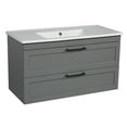 thumbnail image 1 of Modern Wall-Mounted Bathroom Vanity with Washbasin | Palm Beach Gray Matte Collection | Non-Toxic Fire-Resistant MDF-30"-Diamond Collection 32", 1 of 2