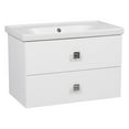 thumbnail image 1 of Modern Wall-Mounted Bathroom Vanity with Washbasin | Picasso White Matte Collection | Non-Toxic Fire-Resistant MDF-32"-Omega Collection R-line 40", 1 of 4