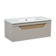 thumbnail image 1 of Modern Wall-Mounted Bathroom Vanity with Washbasin | Troy Mocha Gloss Collection | Non-Toxic Fire-Resistant MDF-40"-Diamond Collection 40", 1 of 4