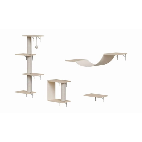 Modern Wall-Mounted Cat Furniture - 4pcs