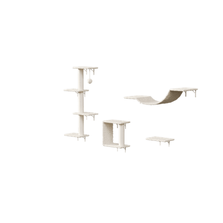 Modern Wall-Mounted Cat Furniture - 4pcs