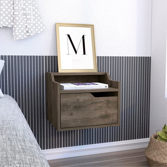 Modern Wall-Mounted End Table / Quality Particle Board for Bedroom Decor