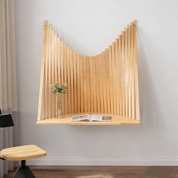 Modern Wall-Mounted Foldable Wood Console Table, 24"x16.5"x24" Brown Multipurpose Folding Table for Dining, Writing, Display - Indoor Use for Living Room, Bedroom, Office, Kitchen (Max Load 50KG)