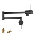 thumbnail image 1 of Modern Wall Mounted Pot Filler Faucet, Single Hole and Double Handle, Matte Black, 1 of 8