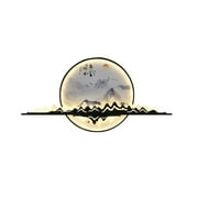 Modern Wall Picture Light, LED Chinese Creative Circular Landscape Mural Sconce Lamp For Home Living Bedroom Study