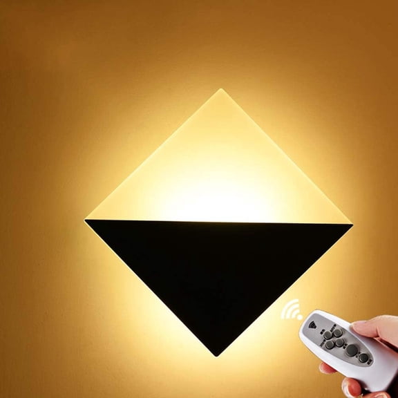 Modern Wall Sconce 6W, Dimmable LED Wall Lamp with Remote Control,Cool White, Up and Down Indoor Acrylic Material Wall Mounted Wall Lights for Living Room Bedroom Hallway,C